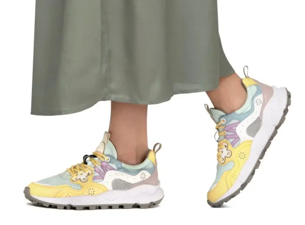 Flower Mountain Yamano 3 Calf Sneakers in Nylon Lime/ Tiffany size 8